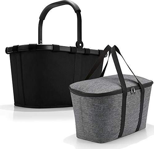 reisenthel carrybag mit coolerbag Einkaufkorb Einkaufstasche Isobag Isotasche Kühltasche Kühlkorb (Frame Black + Twist Silver)