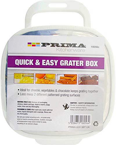 Quick & Easy Grater Box, Less Mess, 2 Patterns, White