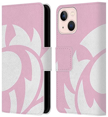 Head Case Designs Licenza Ufficiale Scotland Rugby Rosa Salmone Cardo Smisurato Custodia Portafoglio in Pelle Compatibile con Apple iPhone 13 Mini
