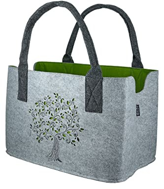 Generisch MF Filztasche Lebensbaum Shoppingtasche Tragetasche, Handtasche, Geschenk, Einkaufstasche,Baum Breite 40cm Filz