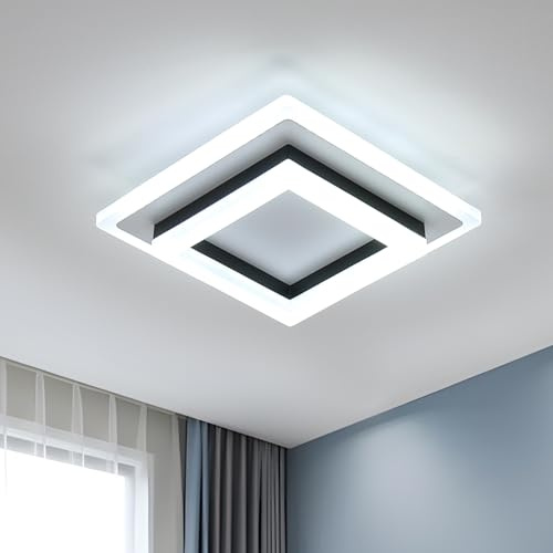 Comely Plafonnier LED, 24W 2700LM Lampe de Plafond Carré Mode en Acrylique, Moderne Luminaire Plafonnier pour Chambre Cuisine Couloir Balcon, Blanc Froid 6500K