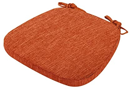Yadlan Stuhlkissen 6er Set mit Schleife, Sitzkissen 40x40 Waschbar, Stuhlauflagen KüChenstuhl mit ReißVerschluss, Stuhlkissen Esszimmer 6 StüCk Trapez GedäChtnisschaum Sitzpolster Orange