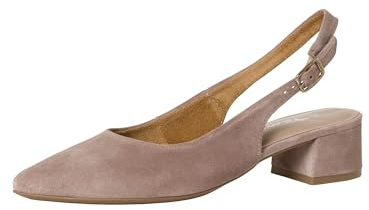 Tamaris Women's slingback pump with block heel Leather beige 6.5 UK