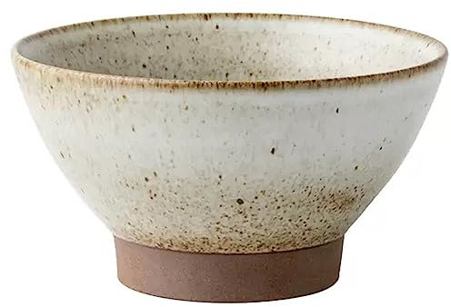 Meiiron Retro handgemachte grobe Keramik 6,5 Zoll hohe Suppenschüssel Home Personality Keramikschale japanische Ramenschale (Color : White)