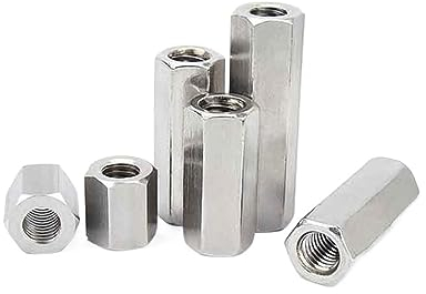 1/2/5/10pc M3 M4 M5 M6 M8 M10 M12 304 Edelstahl Hexagon Hex verlängern Lange Stange Kupplung Mutter Stecker Joint Rohr Form Mutter (Size : 5pcs M5x8x20mm)