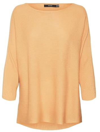 VERO MODA Stickad tröja för kvinnor, Tangerine/detalj: w. Melange, S