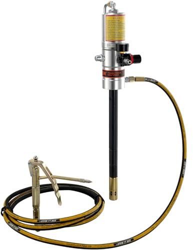 VEVOR Pompa per Grasso Pneumatica Pompa per Grasso a Secchio, Pompa Grasso Rapporto di Pressione 50:1 con Tubo da 4 Metri Pistola per Grasso, Kit di Pompa per Lubrificazione con Pistola per Grasso 4m