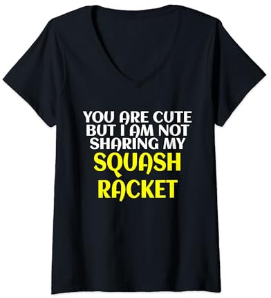 Damen Squash Trainer Lustiger Squash Spruch Squash Spieler T-Shirt mit V-Ausschnitt