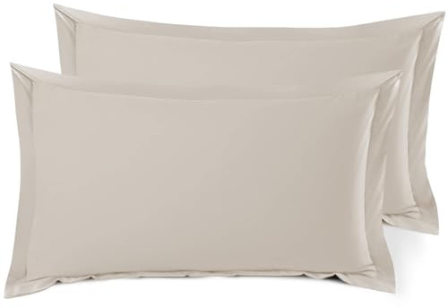 Nestl Soft Pillow Shams Set of 2 - Double Brushed Microfiber Pillow Covers - Hotel Style Premium Bed Pillow Cases, with 1.5” Decorative Flange, King 20x36 - Linen