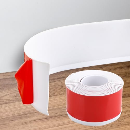 YKUKIZEE 6 M Self-Adhesive Plastic Skirting Board White, 10 CM Wide Wall Baseboard Molding Trim, Vinyl Wall Base Moulding Trim, Flexible Skirting Boards Covers