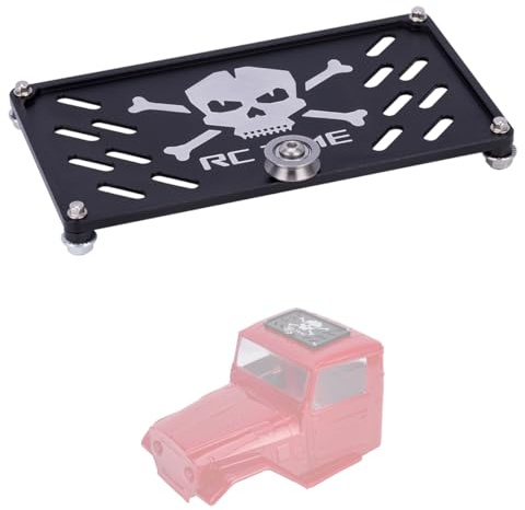 RC Car Roof Rack Luggage,Aluminum Roof Rack with Pulley Bearing for 1/8 1/10 Scale RC Car SCX10 TRX4 Capra Car Shell Decoration FJ40 Housing Accessories (A Black)