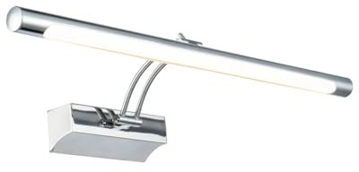 Bilderleuchte LED Metall 27 cm lang in Chrom warmweißes Licht 3000 K 860 lm Modern Bildbeleuchtung Wandleuchte Spiegel Licht Badezimmer
