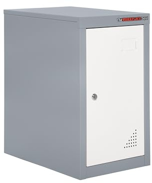 The Workplace Depot Cube Lockers, Small Heavy Duty Modular, Stackable Cabinets with Key Lock for Offices, Schools & Healthcare (Grey)