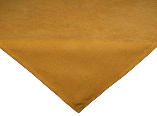 beties Farbton-Serie XS Mitteldecke ca. 60x60 cm Premium Uni Tischdecke aus deutschem Unternehmen, Chenille-Haptik in Raumausstatter Qualität - Curry-gelb