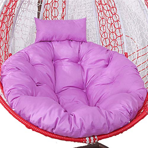 VDLLQYN Korb Stuhlmatte Hängesessel, Dicke Kissen for Hängesessel mit Kissen, waschbarer Bezug, for den Garten(Purple)