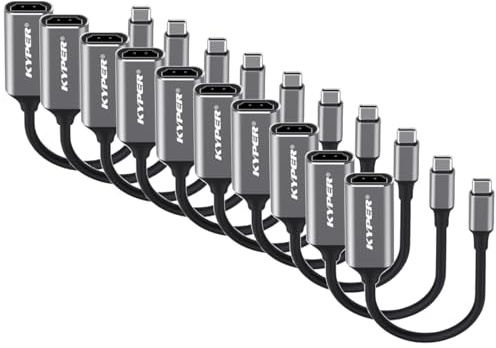 Kyper USKyper-484K USB C to HDMI Adapter 4K@30Hz 10 Pack - Type-C to HDMI Cable [Thunderbolt 3/4] for MacBook Pro/Air, iPhone 15 Pro Max, Dell XPS, HP Pixelbook, ThinkPad, Surface, iPad Pro