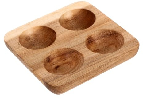 Garneck Porta Uova in Legno Marrone, Egg Holder Resistente e Infrangibile, Vassoio Quadrato Unico ed Elegante per Organizzare Uova Fresche in Casa o Sala da Pranzo