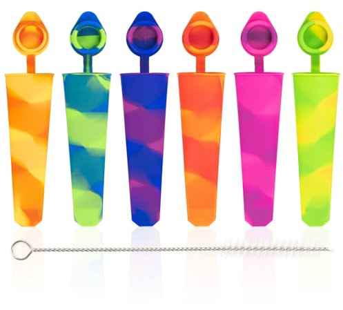 Bolsas de hielo de agua, 6 unidades, moldes de hielo con tapa, moldes de hielo reutilizables, moldes de helado de silicona, moldes para hielo de agua, moldes para helados de agua, sin BPA (multicolor)