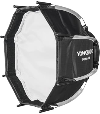 Qukaim Mini-D30 - Mini Softbox ottagonale da 30 cm, panno diffusore rimovibile, griglia a pettine, borsa portaoggetti, compatibile con luce video LED YN150S/YN150/YN150Li