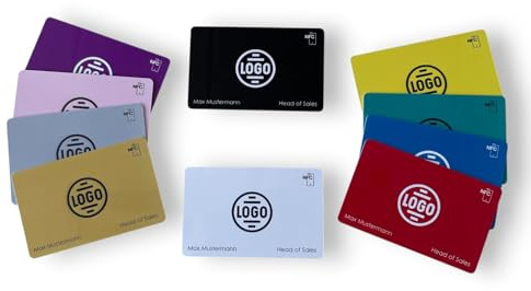 NFC Visitenkarte mit QR Code | Digitale Visitenkarte mit Druck aus robustem PVC Material | zum einfachen Weitergeben der Kontaktdaten ohne App | Kompatibel mit iOS & Android (1)