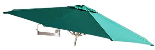 Patio montada en la Pared, Parasol Impermeable Inclinada con Tela de protección y Costillas Resistentes, Paraguas Ajustables para jardín al Aire Libre (Color: Rojo) (Verde)