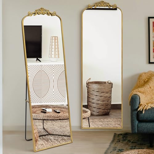 Awhtixbo Vintage Standspiegel, 160x50 cm mit einem Rahmen im Barockstil