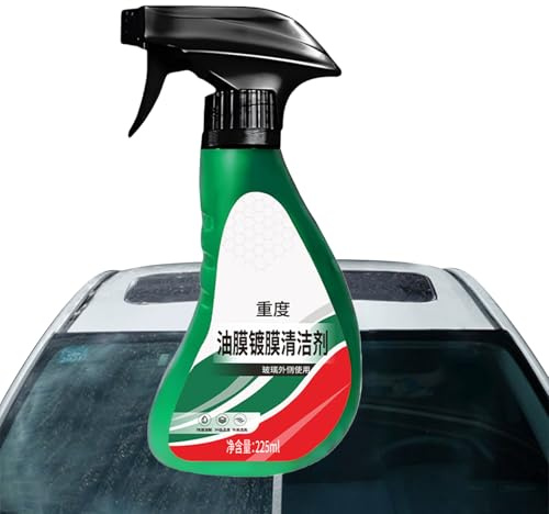 Dissolvant de film d'huile pour pare-brise – Nettoyant pour vitres pour restaurer la clarté | Revêtement liquide de 225 ml avec buse de pulvérisation, solution automobile pour poussière, déjections