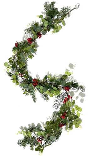 GIBZ Guirlande de Noël Artificielle Sapin Vert Hiver Fête Décoration Intérieure Faux Lierre pour Table