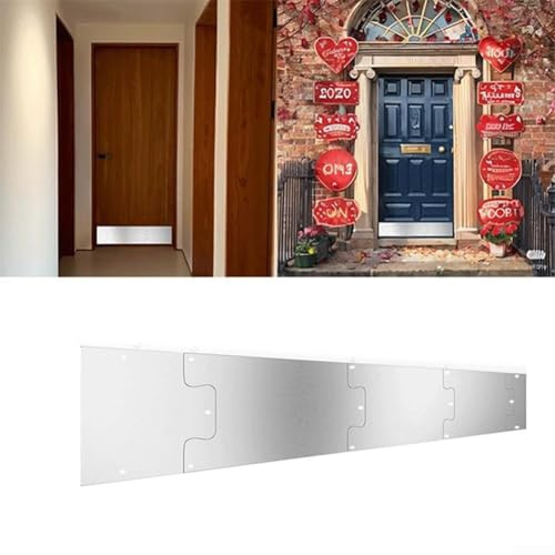 Rodapié de puerta de acero inoxidable que proporciona protección resistente a los arañazos y soporte para paneles de puerta, adecuado tanto para uso en interiores como exteriores (8 x 36 pulgadas)