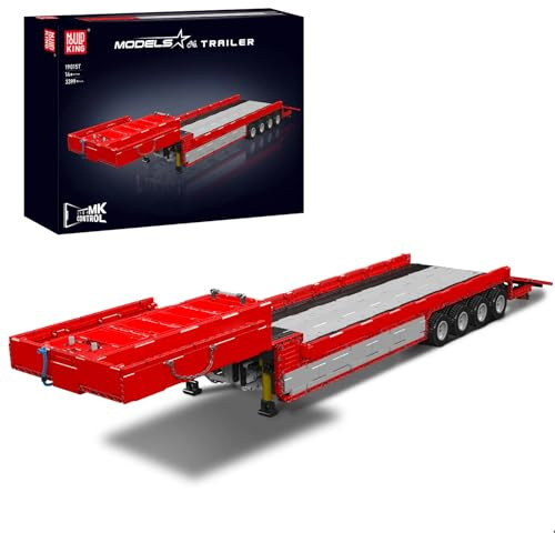 Mould King 19015T LKW Anhänger Klemmbausteine Bausteine Kit, MOC Pneumatische LKW Traktor Bausteine Set mit APP und Steuerung, 3399+ Stück Werkzeugspielzeug für Jugendliche 14+/Erwachsene