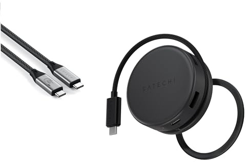 𝗦𝗔𝗧𝗘𝗖𝗛𝗜 𝗕𝘂𝗻𝗱𝗹𝗲 Hub USB C Magnetico 7 en 1 con 100W PD y Cable USB4 V2 Pro 240W 120Gbps