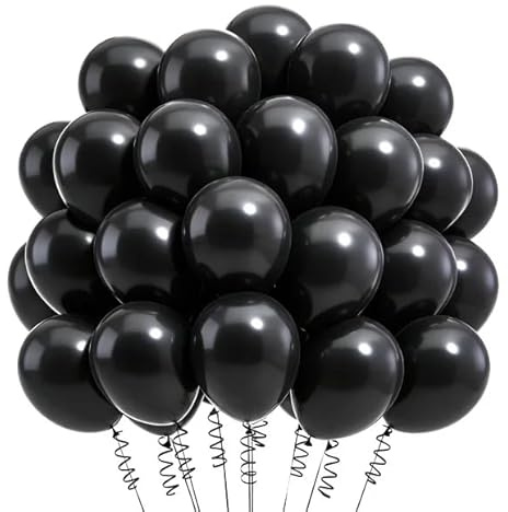 100 Stück Luftballons Schwarz,12 Zoll Schwarze Ballons,Helium Luftballons Geburtstag für Hochzeit Abschlussfeier Babyparty Jubiläums Party Dekorationen