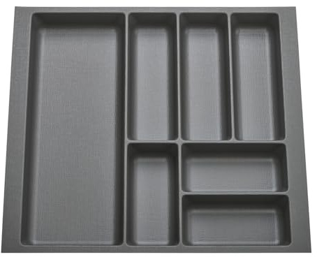 Orga-Box 9 Besteckeinsatz Tiefe: 473 x Breite: 529 mm anthrazit | mit Canvas Struktur für 60er Schubladen z. B. in Nobilia Küchen ab 01.2025