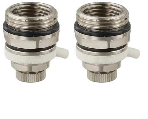 2er-Pack Automatisches Entlüftungsventil für Heizkörper - 3/4 Zoll Messing Selbstentlüftung Heizkörperauspuffventil mit Absperrkappe Kompatibel mit Boile