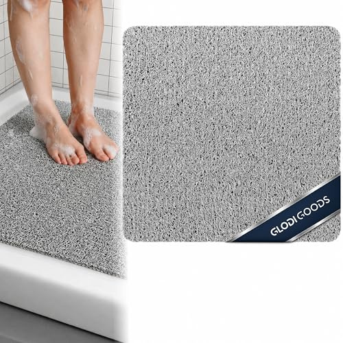 Duschmatte rutschfest – Antirutsch Badematte für Dusche & Badewanne – Wasserdurchlässige PVC (Grau, 60x60 cm)