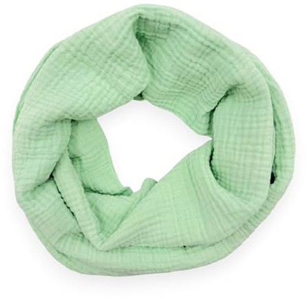 Ziona Damen Musselin Loop Schal Uni Baumwolle Frühling Herbst Made in Italy