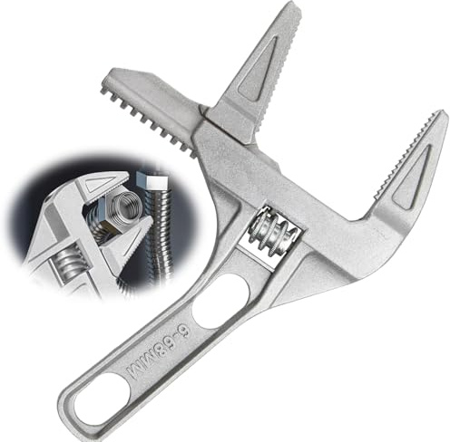 Fawley Adjustable Spanner Wrench 6-68mm Opening Plumbing Spanner 2-in-1 | Wide Jaw Spanner 200mm Aluminum Alloy Large Plumbers Tools Wrench Pipe Basin Hand Tools for Bathroom Washbasin Tube