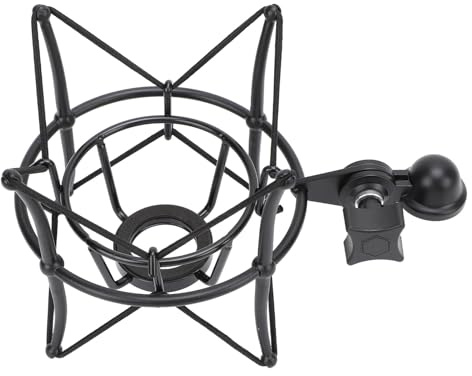 Cocoarm Support de Microphone Araignée en Alliage de Zinc, Support de Choc avec écrou Convertible 5 8 à 3 8, 4 Options de Prise, Anti-vibration pour Microphones à Condensateur, Enregistrement, (BLACK)
