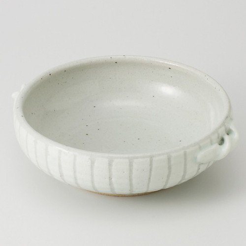 Perforated White Powdered Pot with Hands, 8.9 x 7.9 x 2.6 inches (22.5 x 20 x 6.5 cm), 24.1 oz (713 g), Planting Bowls, Restaurants, Ryokan, Japanese Tableware, Restaurants, Commercial Use,