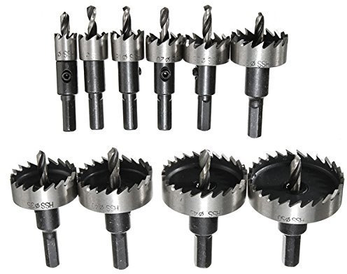 EsportsMJJ 10St 12-50Mm HSS Loch Säge Fräser Bohrer Set Metall Holz Legierung Cutter Tool