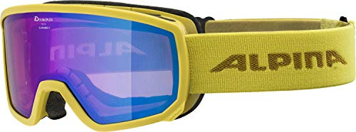 ALPINA SCARABEO S Q-LITE - verspiegelte, kontrastverstärkende OTG Skibrille mit 100% UV-Schutz für Erwachsene - curry - one size
