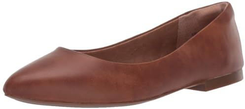 Amazon Essentials Ballerine da donna a punta, Marrone Toffee Scuro, 44 EU Larga