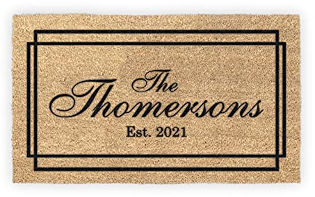 MRC Wood Products Personalized Last Name Coir Coconut Husk Doormat Door Mat 18x30 or 24x36 (18x 30)