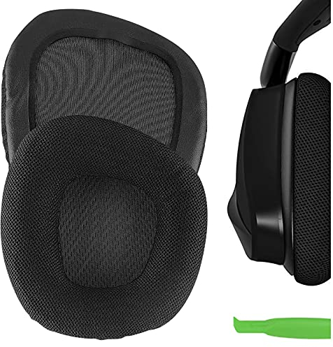 Geekria Cuscinetti auricolari di ricambio in tessuto a rete per cuffie Corsair Void PRO/v2/ProRGB/ProRGBSE/Elite/EliteRGB, colore nero