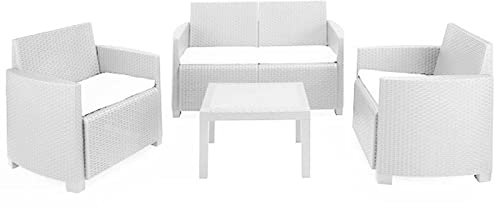 Arena Lounge-Set mit Kissen, 4-teilig, Möbel, Farbe Weiß