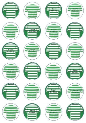 24 Rice/Wafer Paper Edible Cupcake Toppers (Football Team - Design A)