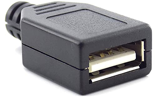 CABLEPELADO USB-Stecker Typ A, Adapter Typ A 4-polig, USB-Stecker für Löten, Schwarz