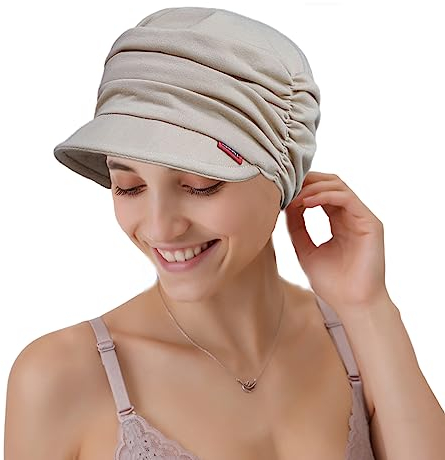 Cysocool Frauen Weiche Schirmmütze Newsboy Beanie Schildmütze Schiebermütze Chemo Hüte für Haarausfall Newsboy Cap Barett Hut Slouchy Beanie Ballonmütze