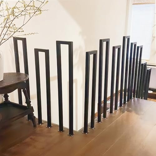 Ogimeka Handrails for Stairs, U-Shaped Stair Rail, Metal Hand Rails for Indoor Outdoor Steps, Banister Handrail with Installation Kit, Stair Handrails for Villa Balcony Hallway Flat Porch, Black/90cm