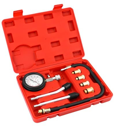 QWORK® Kompression Tester Kit, Motor Manometer Tool Set, Kompressionsmesser, für Motorrad, Auto und mehr